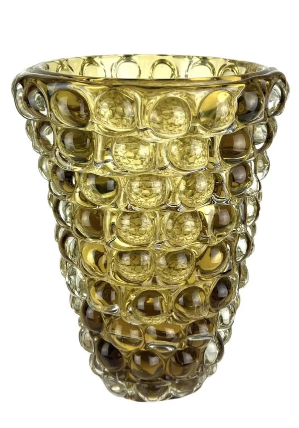 Melbourne - Fumè Murano Glass Vase With "Bugne"