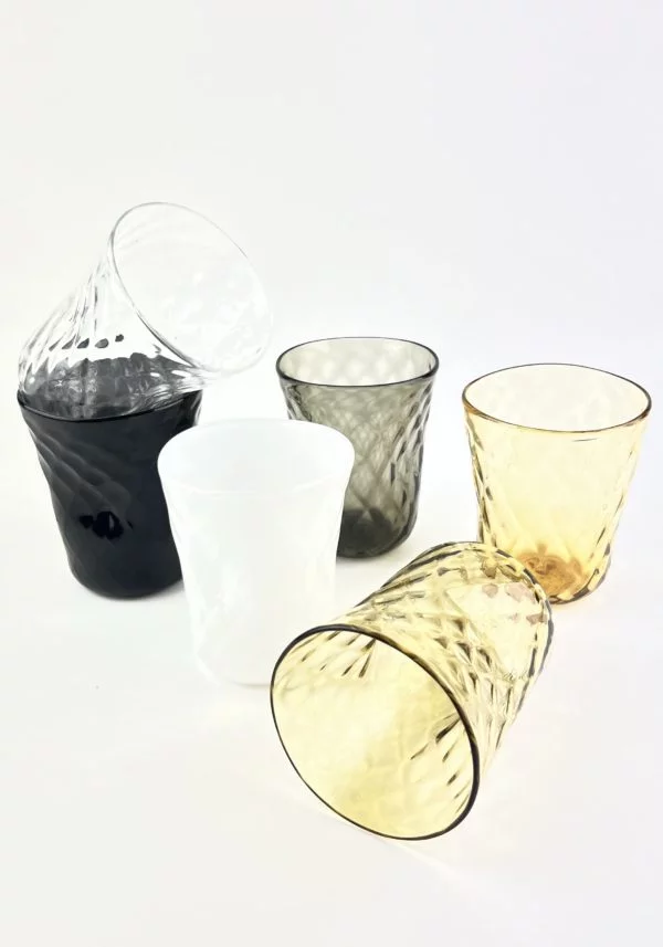 Pania - Set Of Six Multicolored Murano Drinking Glasses "Stefy"