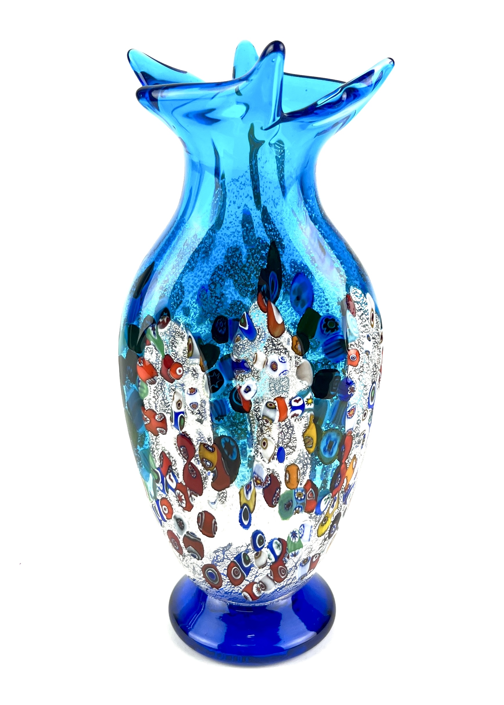 MURANO GLASSフラワーベース Airone - Light Blue Murano Glass Vase 