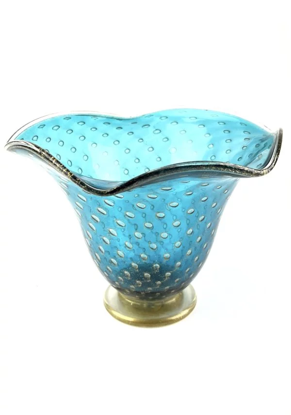 Nicola - Emerald Green Murano Glass Bowl With Gold 24kt - Unique Piece 1/1