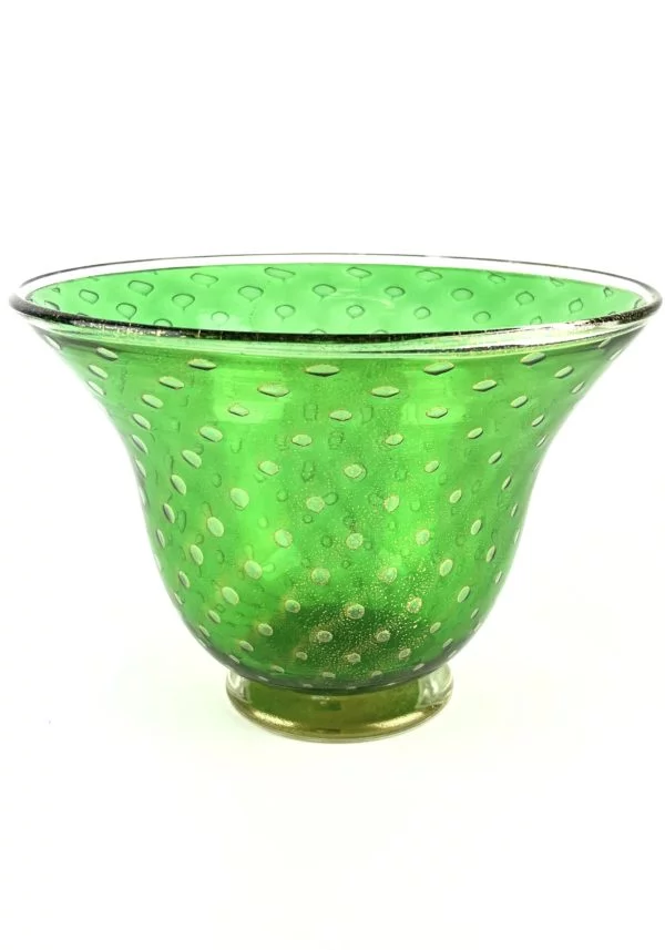 Severino - Green Murano Glass Bowl With Gold 24kt - Unique Piece 1/1