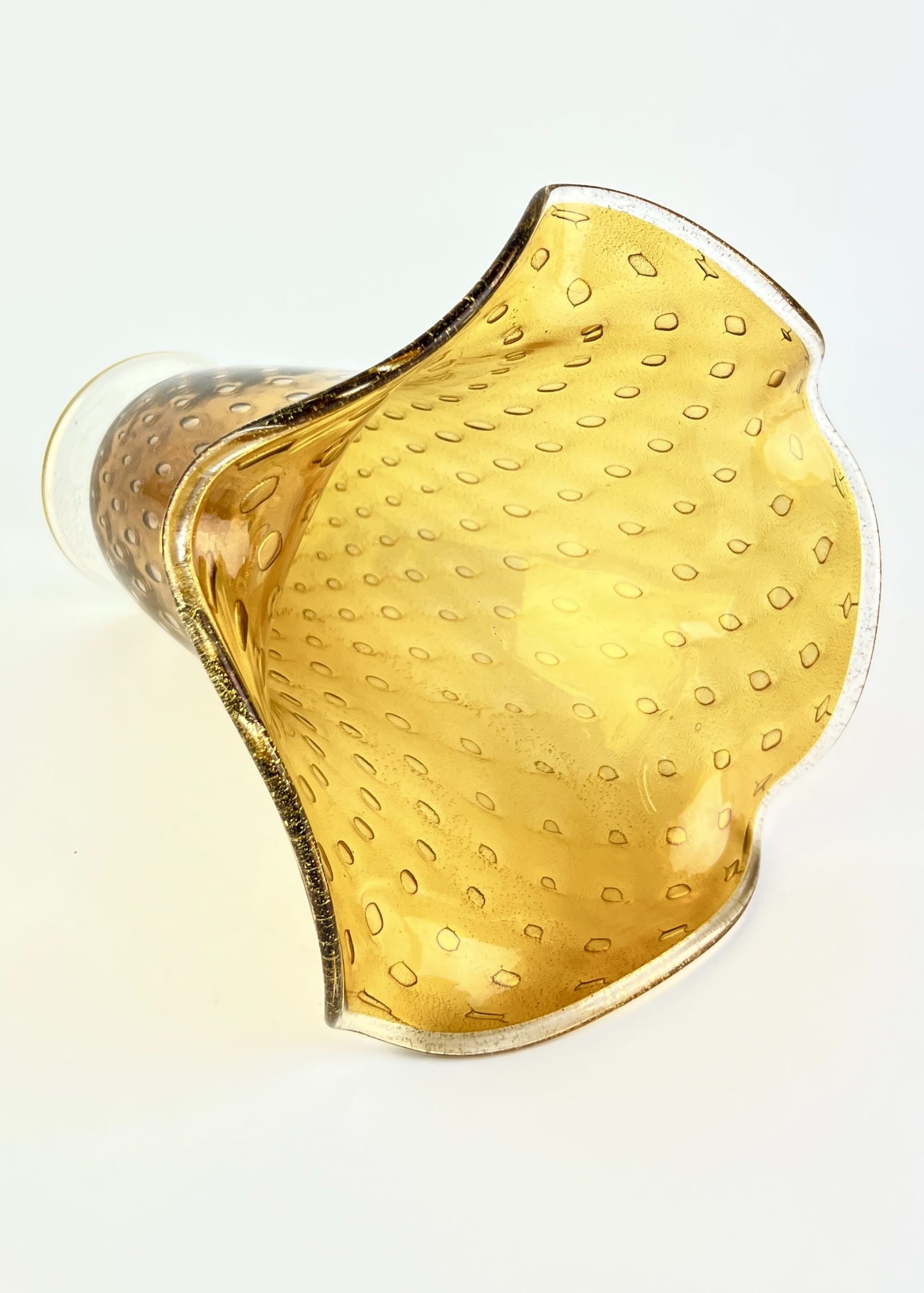 赤色ガラス花瓶 金色装飾付きMURANO GLASS GOLD24KL Mexico - Murano Glass Vase Red Gold 24kt - Made Murano Glass