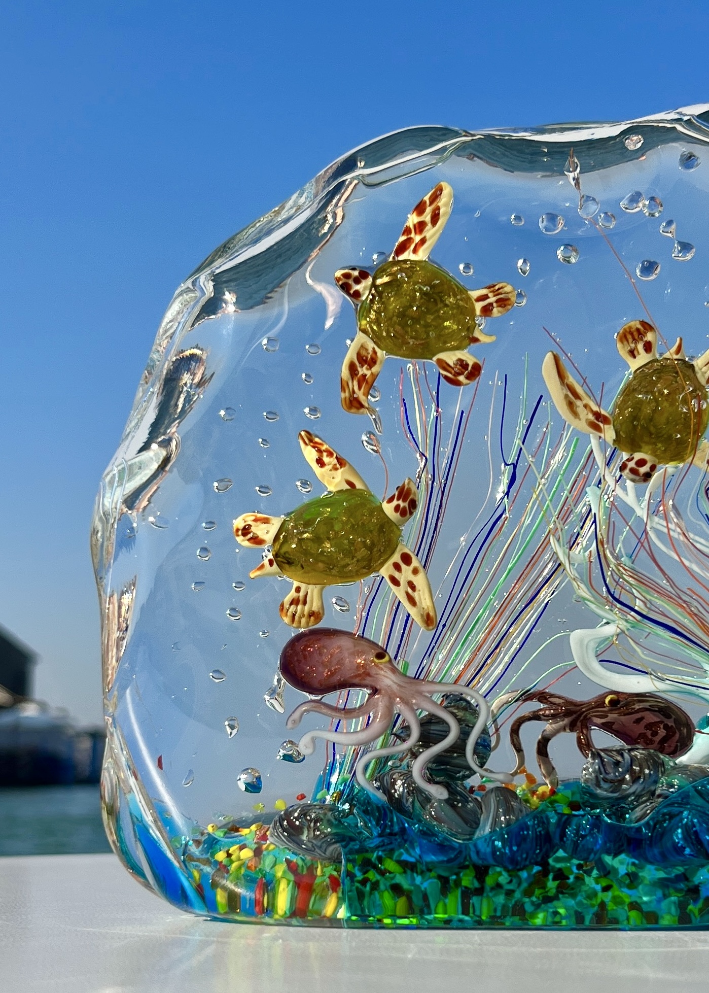 Bering - Murano Glass Aquarium With 8 Elements - Unique Piece 1/1