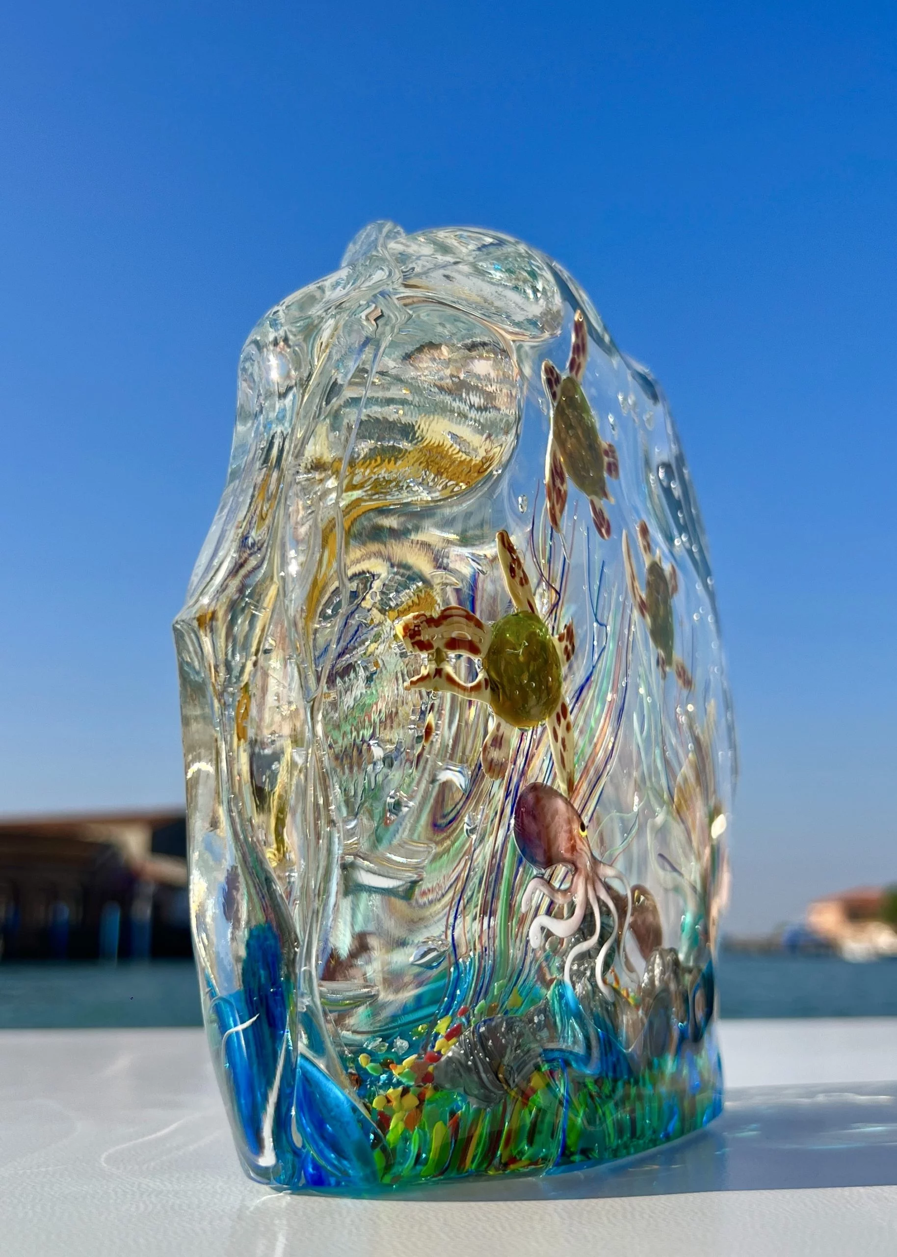 Bering - Murano Glass Aquarium With 8 Elements - Unique Piece 1/1