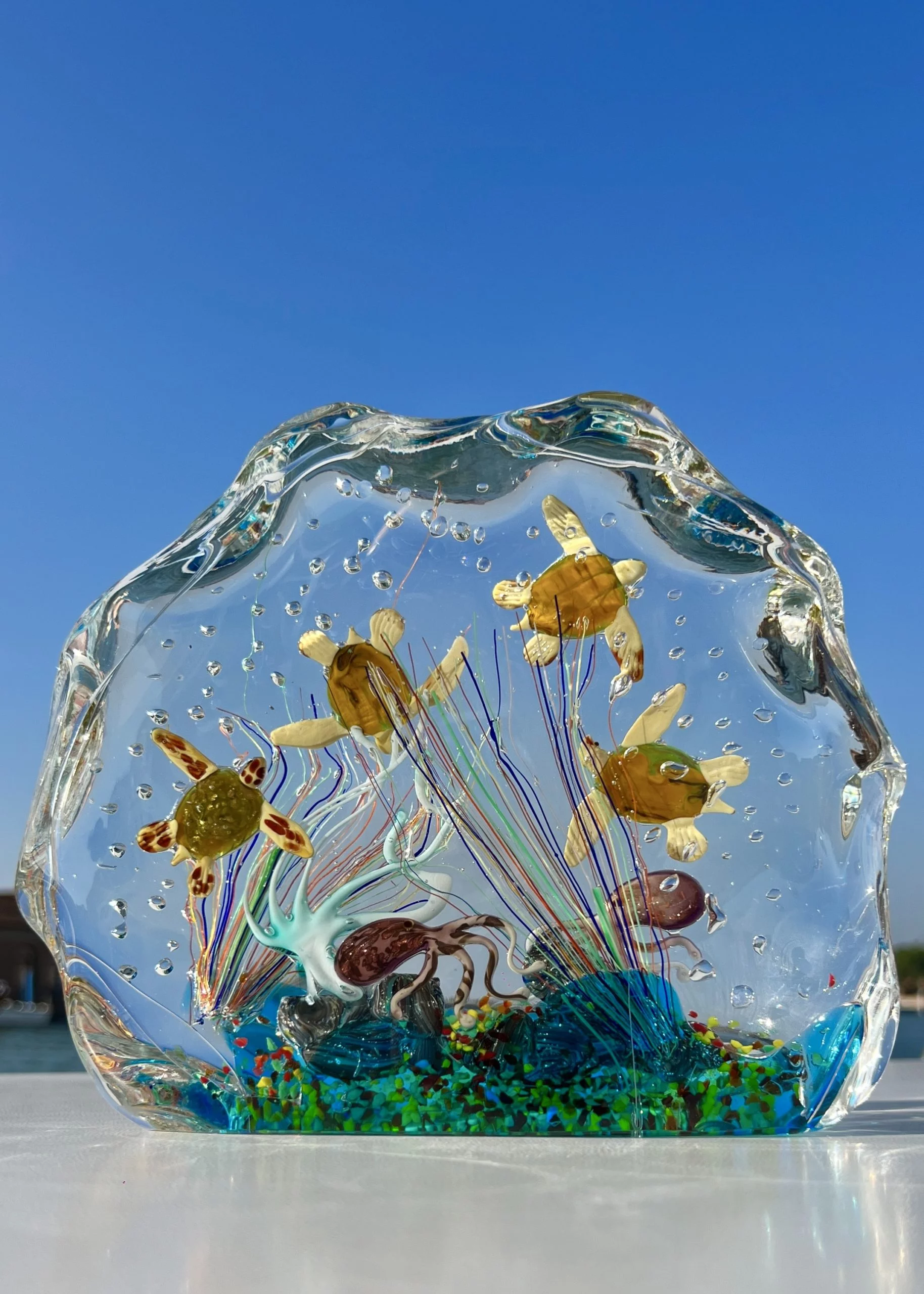 Bering - Murano Glass Aquarium With 8 Elements - Unique Piece 1/1