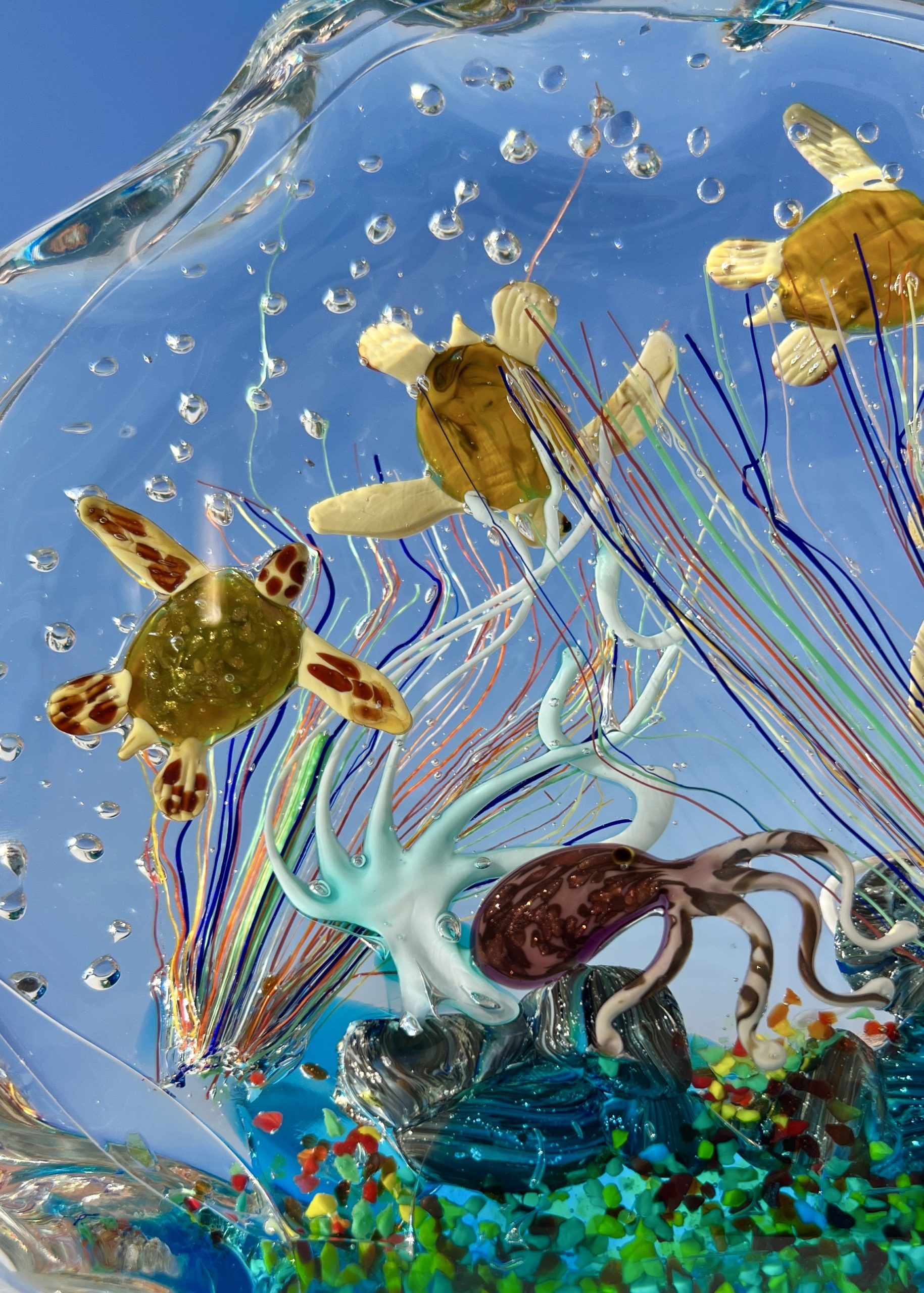 Bering - Murano Glass Aquarium With 8 Elements - Unique Piece 1/1