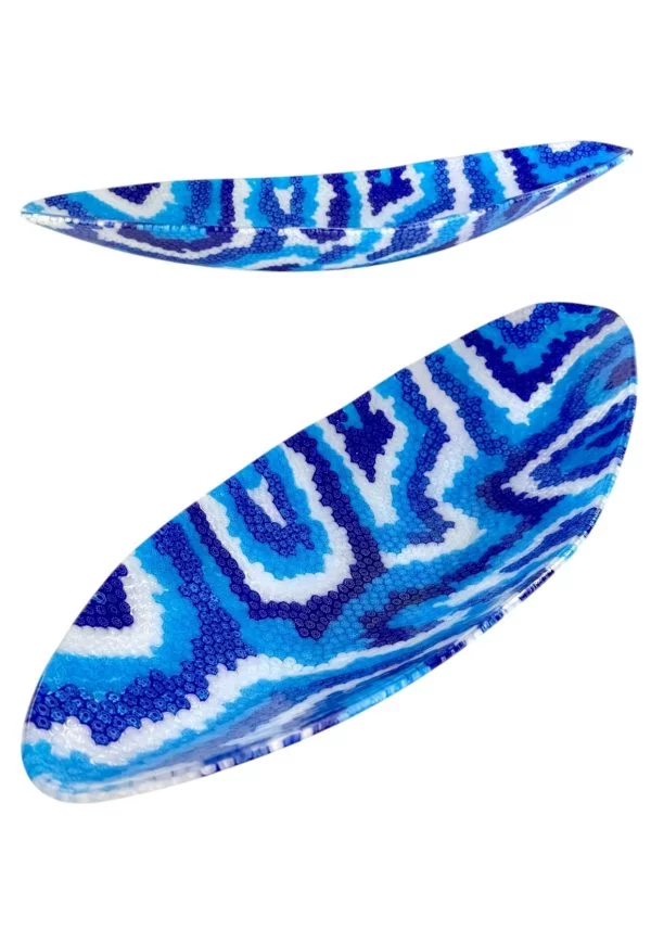 Francy - Mix Blue Murrina Millefiori Murano Glass Plate “Canalette”