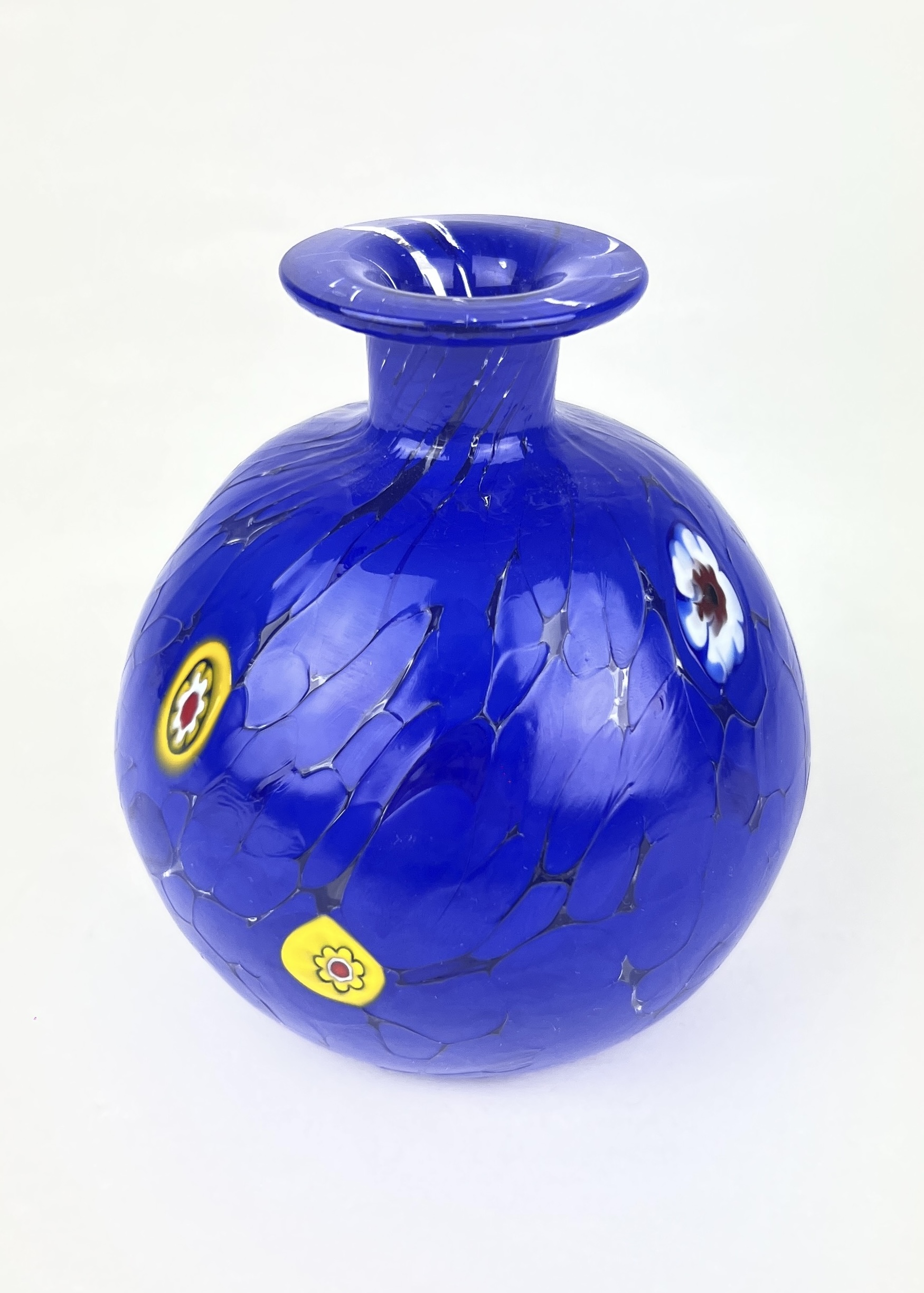 Ciompo - Blue Murano Glass Vase With Mace - Made Murano Glass