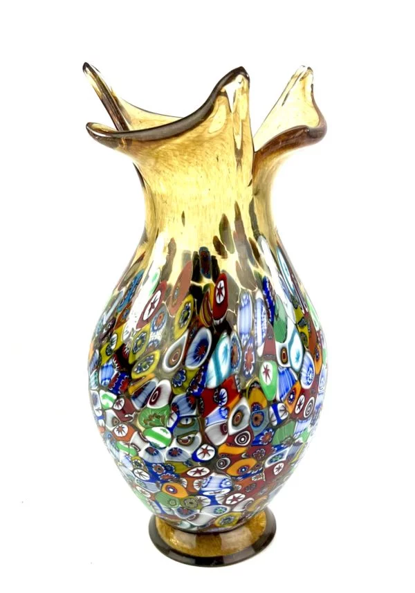 Puglia - Amber Murano Glass Vase "Fassa"