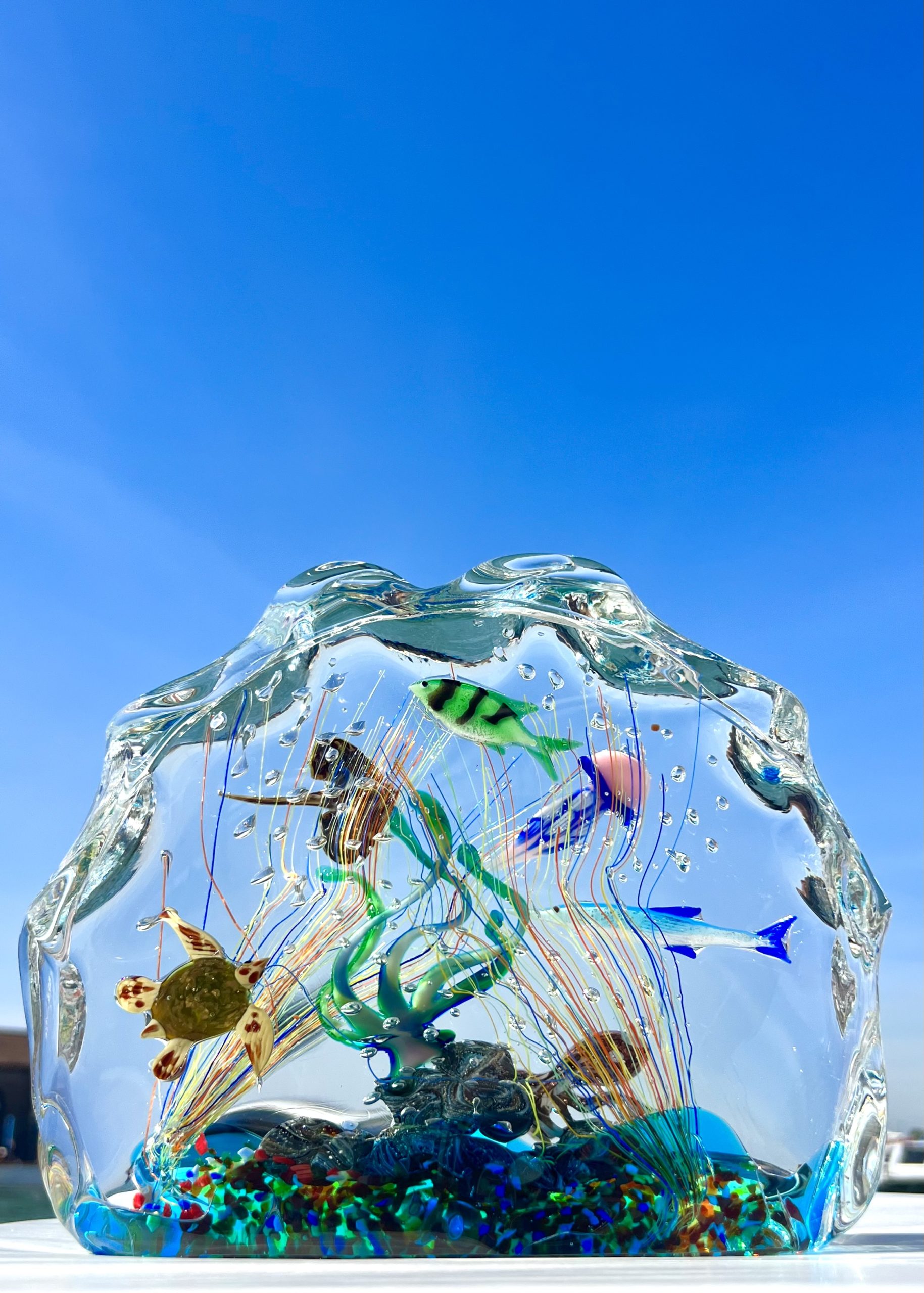 Sancho - Murano Glass Aquarium With 8 Elements - Unique
