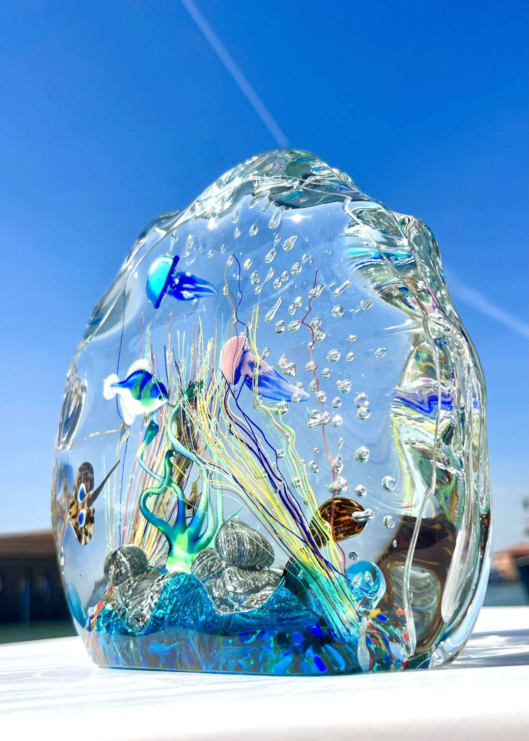 Tirreno - Murano Glass Aquarium With 8 Elements - Unique Piece 1/1
