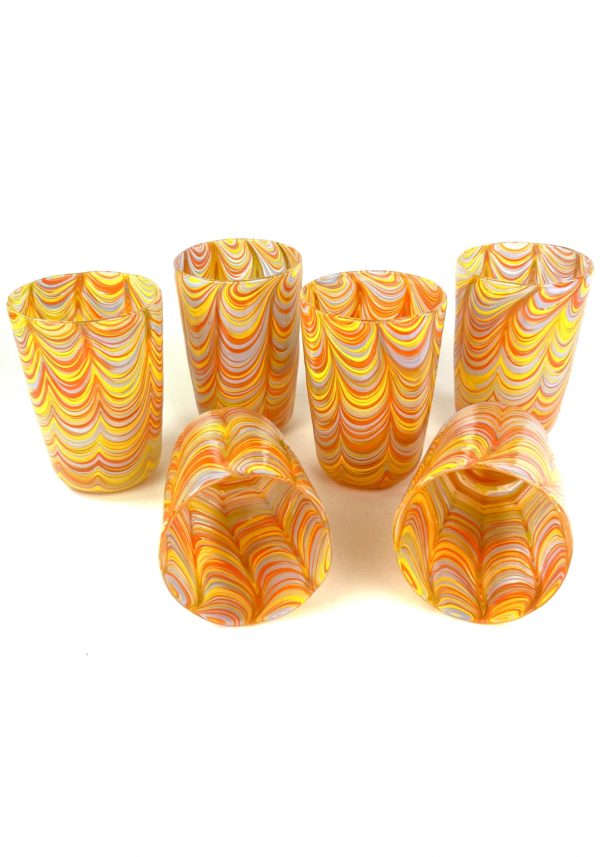 MURANO NASON MORETTI イエロー ライン オレンジ グラス MURANO NASON MORETTI イエロー ライン オレンジ グラス - メルカリ