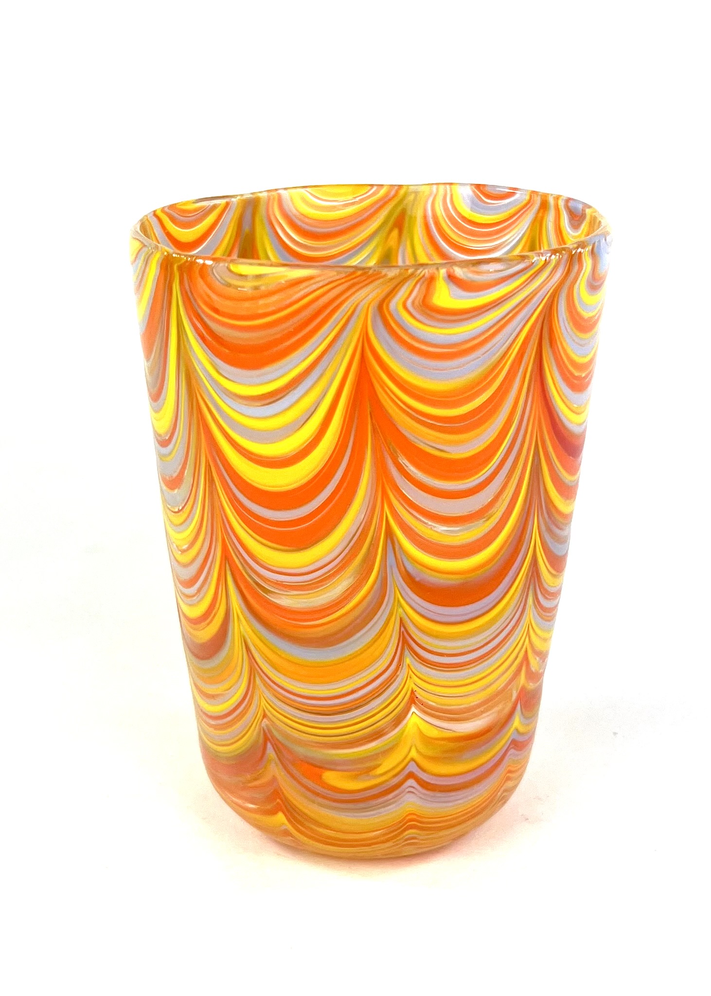 Happier - Set Of Six Orange Murano Drinking Glasses 