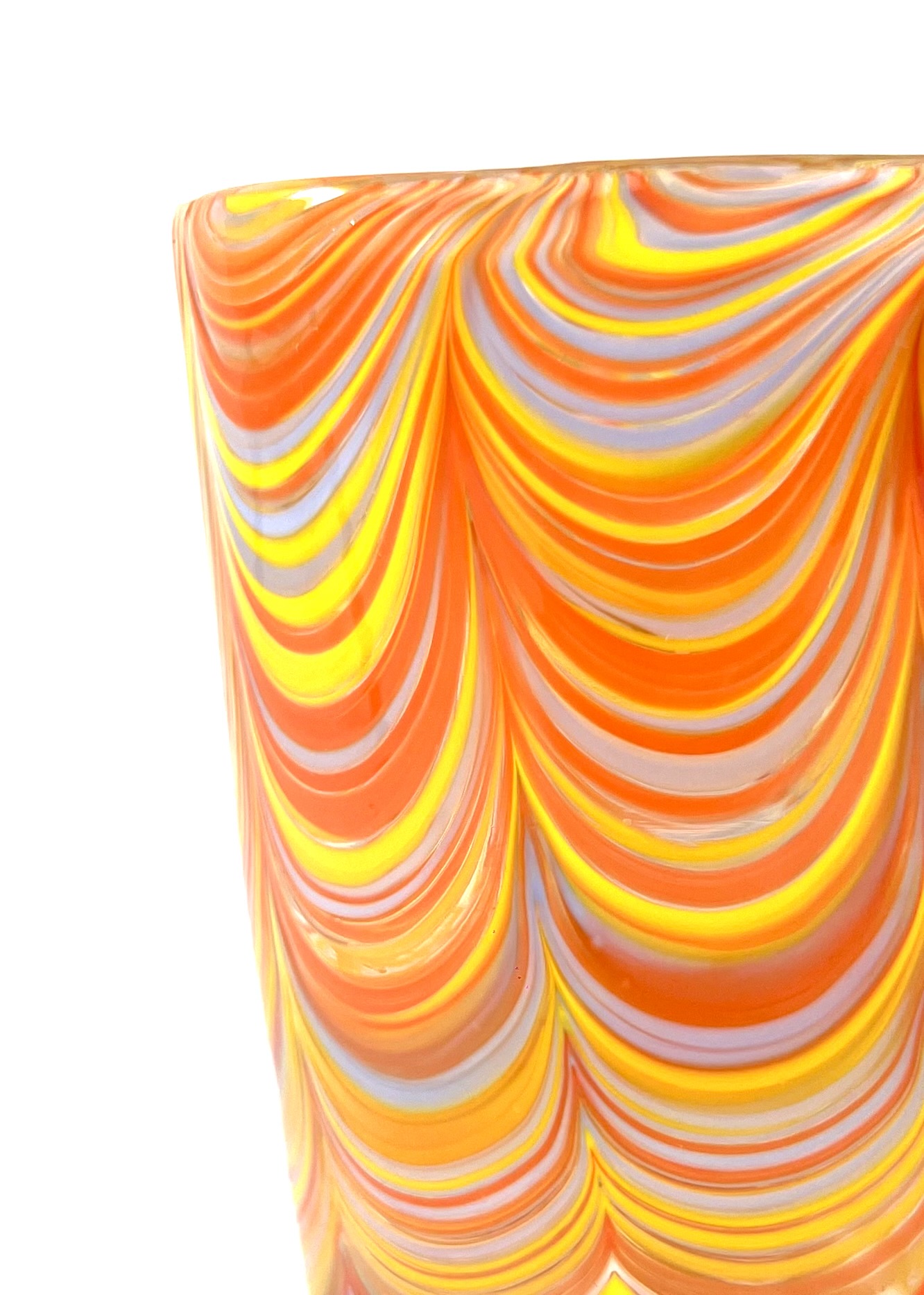 Happier - Set Of Six Orange Murano Drinking Glasses 