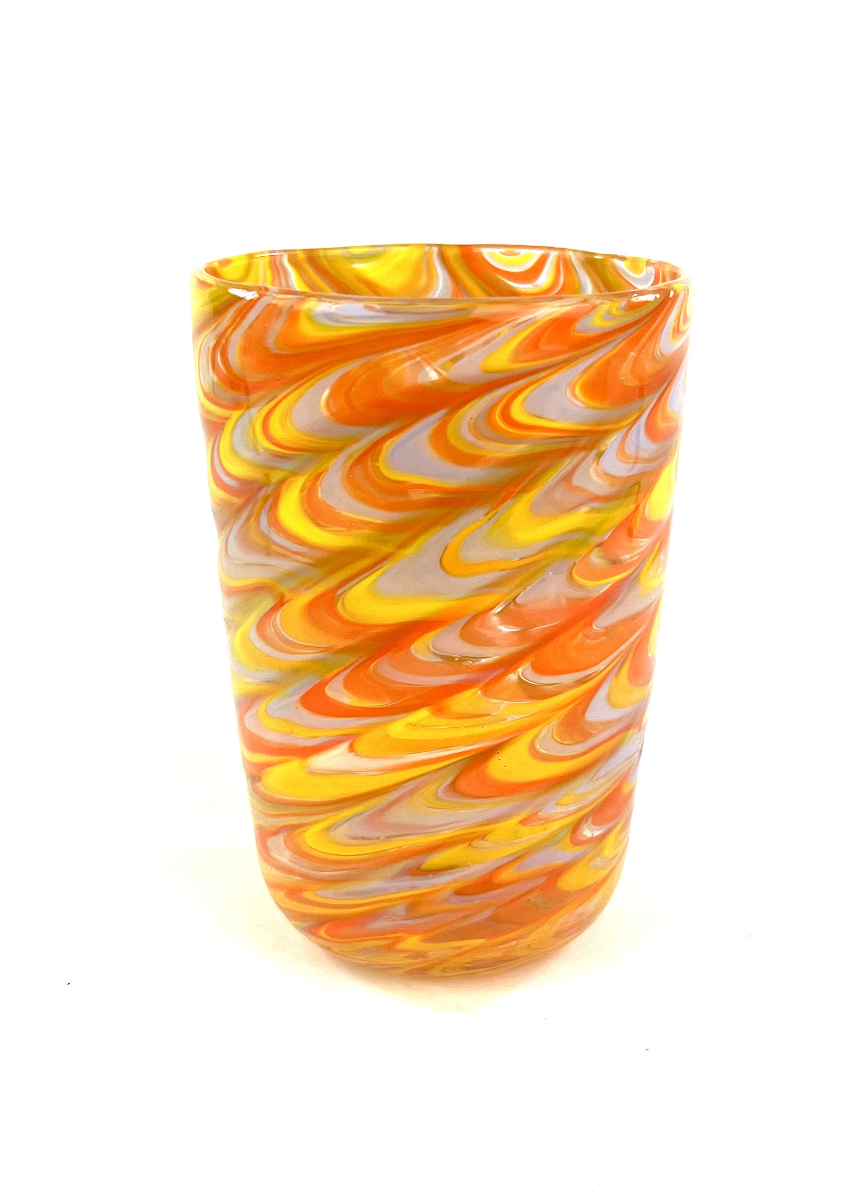 Happier - Set Of Six Orange Murano Drinking Glasses 