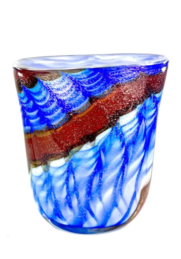 Jimmy - Red Blue Murano Glass Vase "Fenicio" - Unique Piece 1/1