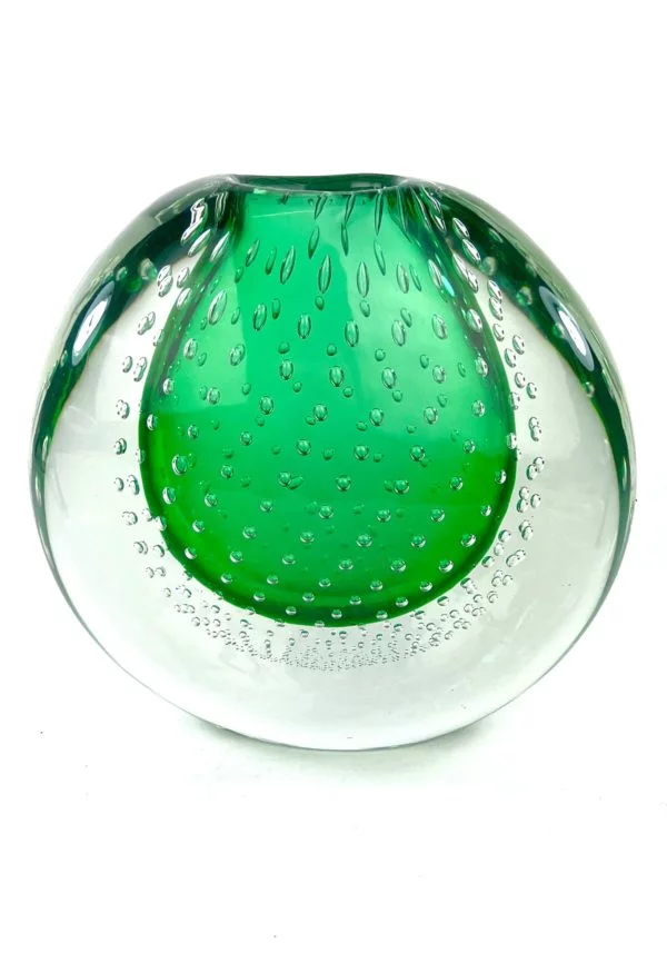 Napoli - Green Murano Glass Vase "Suboton"