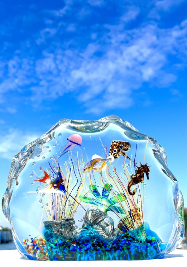 Amazzoni - Murano Glass Aquarium With 8 Elements - Unique Piece 1/1