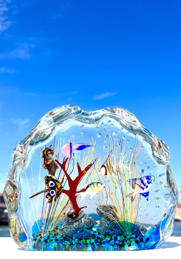 Mekong - Murano Glass Aquarium With 8 Elements - Unique Piece 1/1