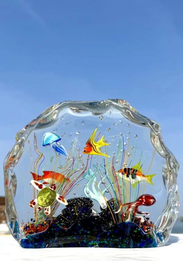Irrawaddy - Murano Glass Aquarium With 8 Elements - Unique Piece 1/1