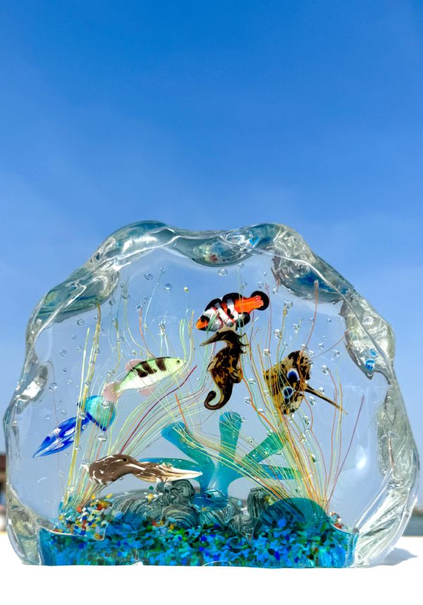 Ural - Murano Glass Aquarium With 8 Elements - Unique Piece 1/1