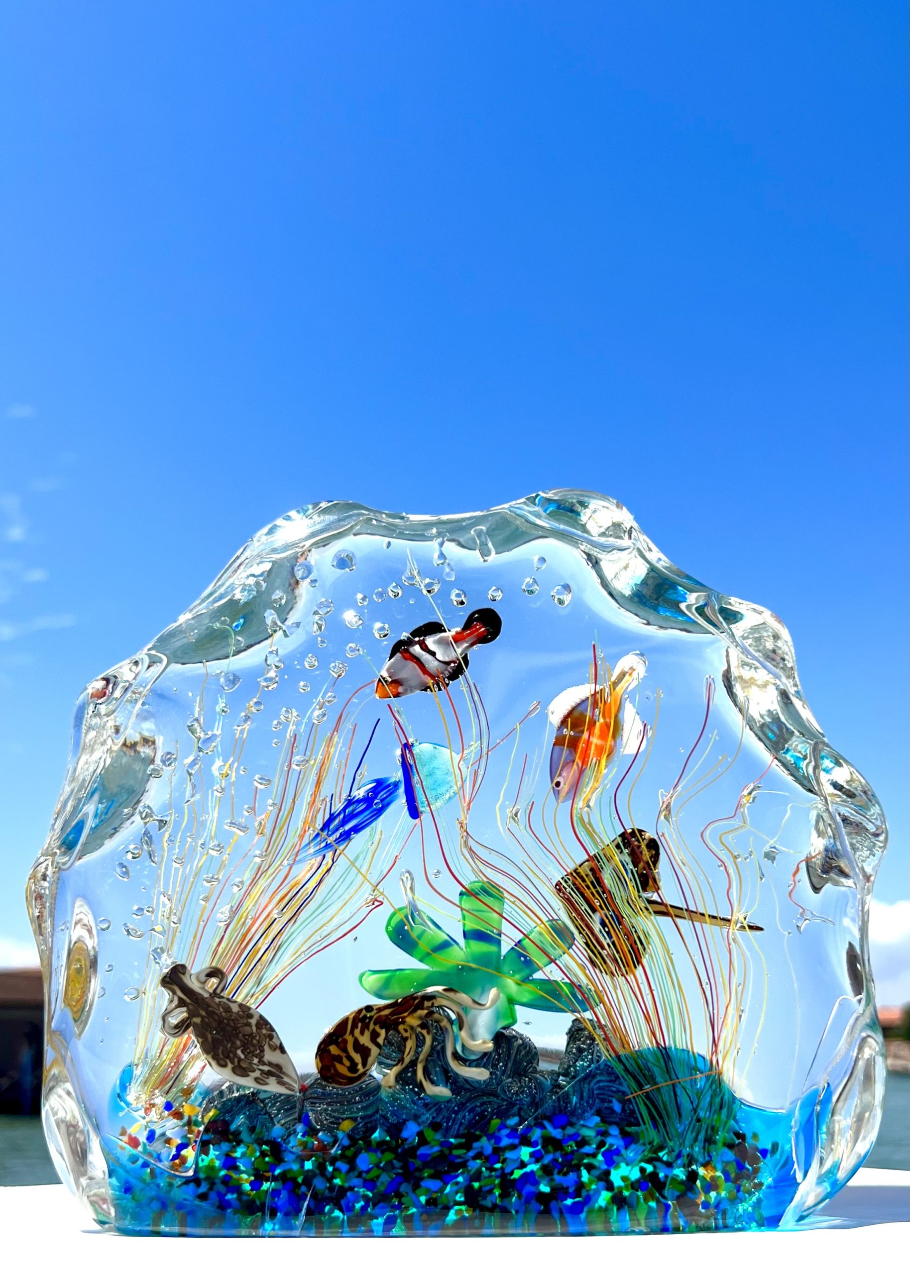 Mamore Murano Glass Aquarium With Elements