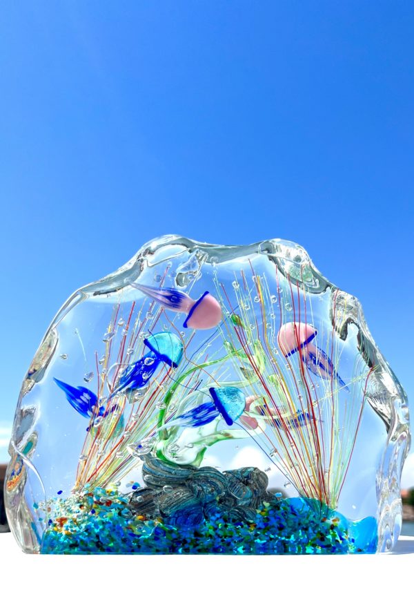 Jellyfish - Murano Glass Aquarium With 8 Elements