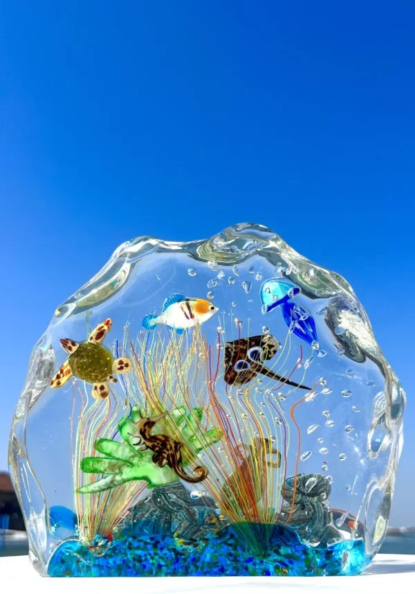 Brahmaputra - Murano Glass Aquarium With 8 Elements - Unique Piece 1/1