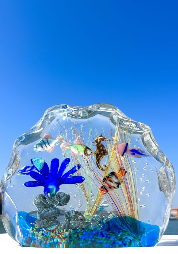 Danubio - Murano Glass Aquarium With 8 Elements - Unique Piece 1/1
