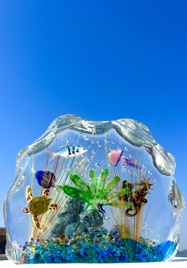 Tocantins - Murano Glass Aquarium With 8 Elements - Unique Piece 1/1