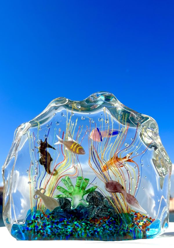 Saskatchewan - Murano Glass Aquarium With 8 Elements - Unique Piece 1/1