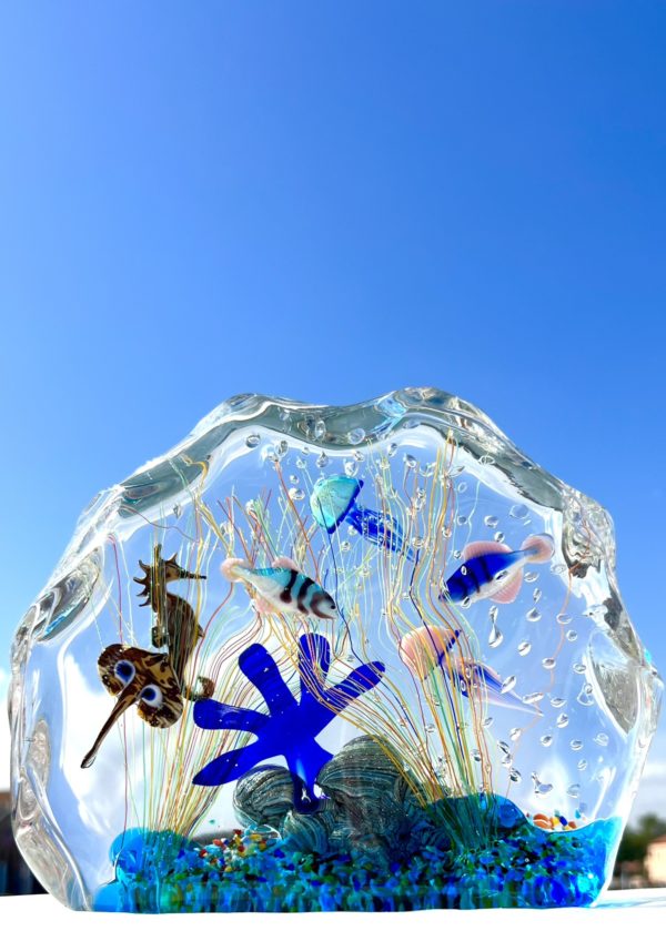Andamane - Murano Glass Aquarium With 8 Elements - Unique Piece 1/1