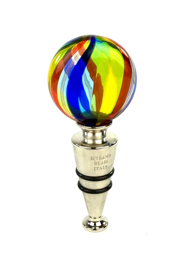 Manduria - Multicolored Murano Glass Bottle Cap "Kriger"