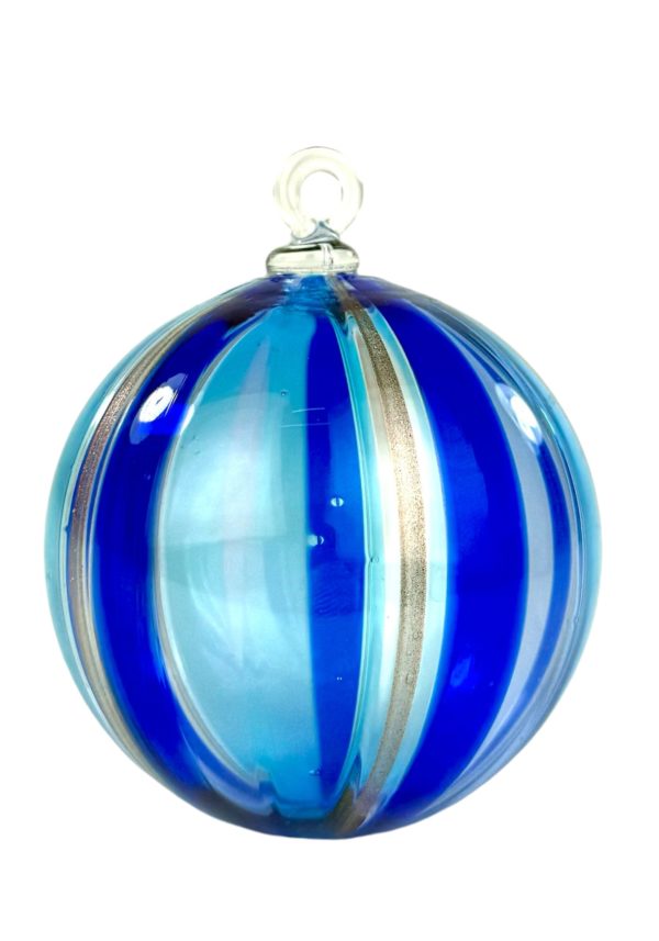 Ludo - Blue Murano Glass Xmas Ball "Kriger"