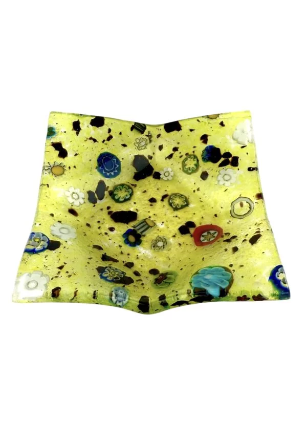 Madison - Yellow Murano Glass Plate "New York"