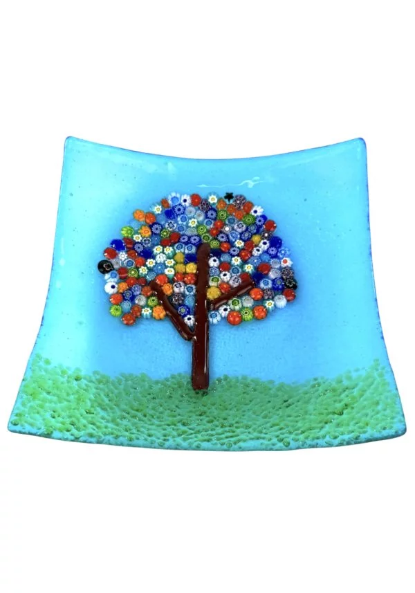 Liam - Light Blue Murano Glass Plate "Lugano"