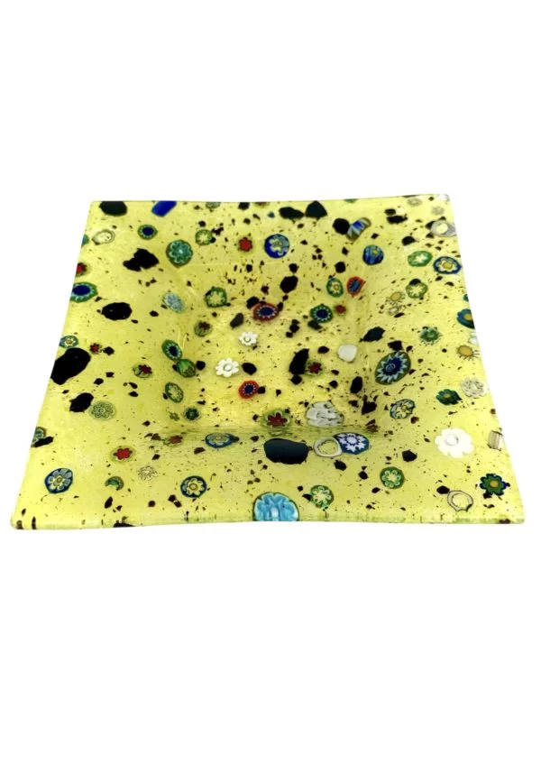 Henry - Yellow Murano Glass Plate "New York"