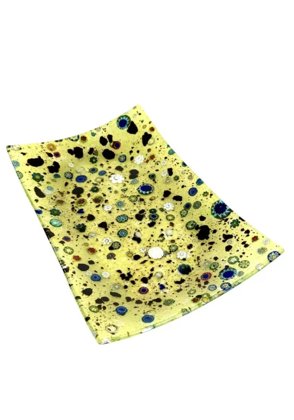 Jason - Yellow Murano Glass Plate "New York"