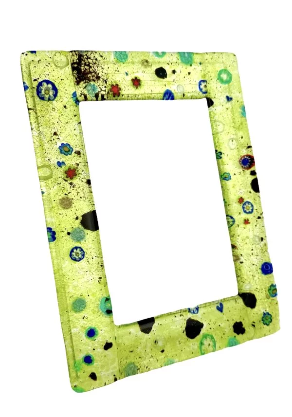 Emma - Light Green Murano Glass Picture Frame "New York"