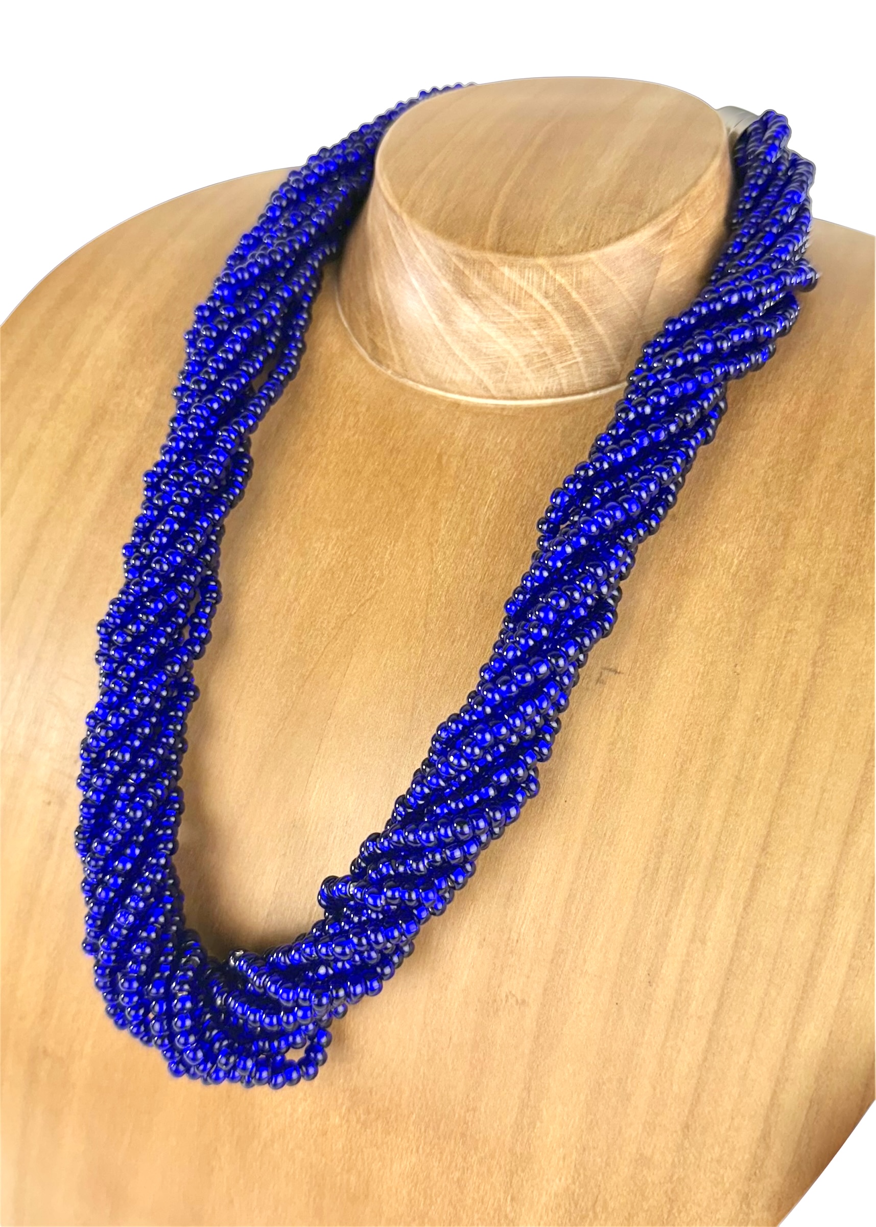 PEARL BEAD NECKLACE W/GLASS BEADS LIGHT BLUE PEARL BEAD NECKLACE W/GLASS BEADS LIGHT BLUE