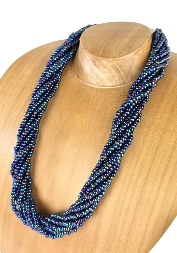 Torchon - Multicolored Murano Glass Necklace With Pearls Conterie