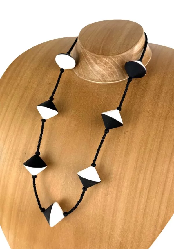 Martina - Black And White Murano Glass Necklace