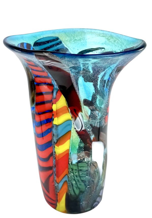 Brighella - Light Blue Murano Glass Vase "Carnevale" - Unique Piece 1/1