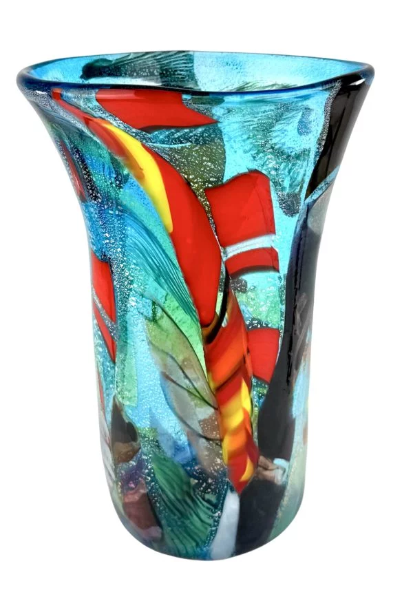 Carioca - Light Blue Murano Glass Vase "Carnevale" - Unique Piece 1/1