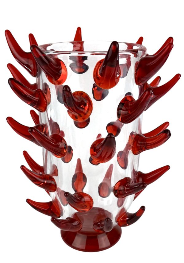Devil - Red Murano Glass Vase "Puntali"