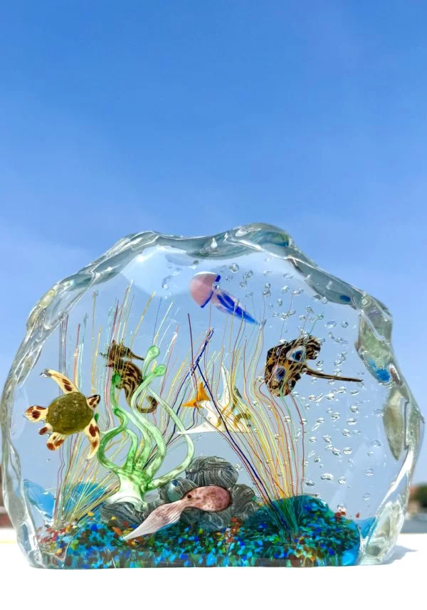 Orinoco - Murano Glass Aquarium With 8 Elements - Unique Piece 1/1
