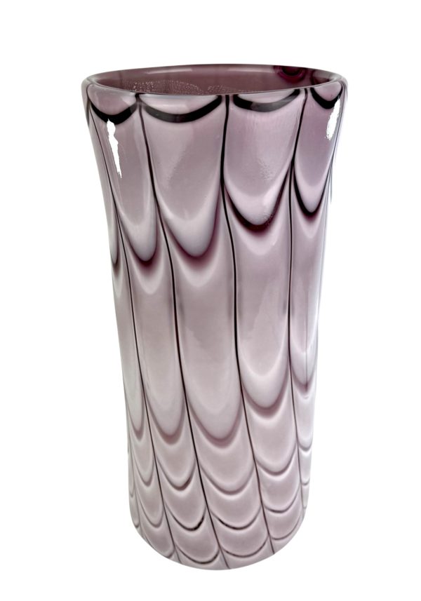 Nicolas - Amethyst Murano Glass Vase "Fenicio" With Silver