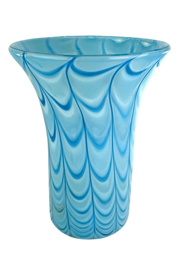 Tetui - Light Blue Murano Glass Vase "Fenicio" With Silver