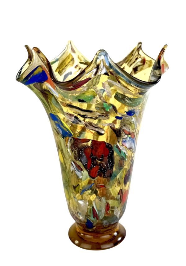 Fatima - Amber Murano Glass Vase "Barena"