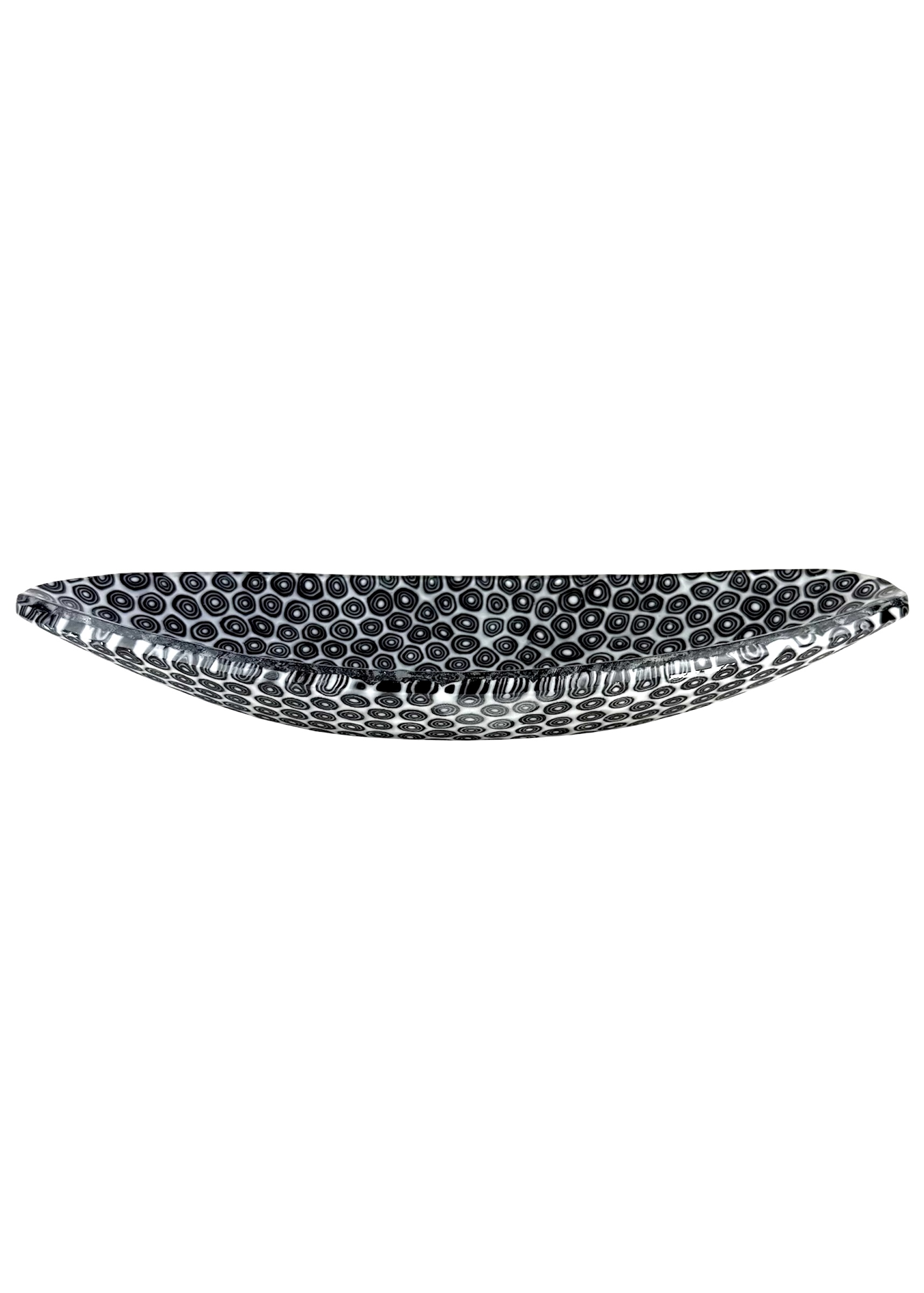 Noah - Black And White Murrina Millefiori Murano Glass Plate